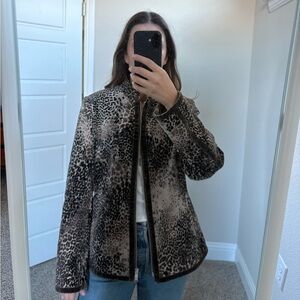 Austin Reed Women's Brown Leopard Teddy Jacket